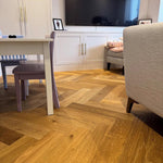 Oak Smoked & Brushed Natural Oiled Oak Herringbone Wood Flooring 600x90x18/4mm WHO1805
