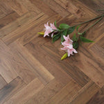 Prime Grade American Black Walnut Lacquered Herringbone Engineered Flooring 600x90x18/4mm WHW1802AB