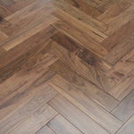 Prime Grade American Black Walnut Lacquered Herringbone Engineered Flooring 600x90x18/4mm WHW1802AB