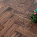 Lacquered American Black Walnut Herringbone 600x150mm WHW1821