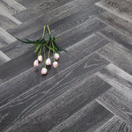 Black Stained & White Oiled Parquet Herringbone 900x150x14/3mm WHO1403