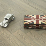 Oak Brushed L-Charcoal Lacquered Herringbone Engineered Wood Flooring 605x125x15/4mm WHO1502