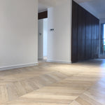 Smoked & Brushed White Oiled Oak Chevron Engineered Flooring 600x90x18/4mm WSR1805