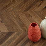 Double Smoked & UV Oiled Dark Chevron Flooring 600x90x18/4mm WSR1804