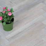 Oak Brushed & Smoked White Oiled Parquet Herringbone 600x90x18/4mm WHO1801