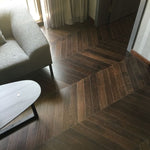 Coffee Stained & Lacquered Dark Oak Chevron 600x90x18/4mm WSR1807