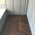 Coffee Stained & Lacquered Dark Oak Chevron 600x90x18/4mm WSR1807