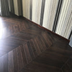 Coffee Stained & Lacquered Dark Oak Chevron 600x90x18/4mm WSR1807