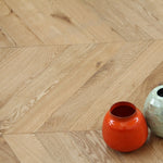 Oak Brushed & UV Oiled Chevron Flooring 600x90x18/4mm WSR1802
