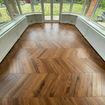 American Black Walnut Lacquered Chevron Flooring 600x90x20/6mm WSR1809