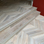 Smoked & Brushed White Oiled Oak Chevron Engineered Flooring 600x90x18/4mm WSR1805