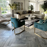Dark Grey Brushed Bespoke Oak Herringbone 600x115x18/4mm WHO1819
