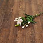 Dark Mahogany Stained Solid Oak Wood Flooring 930x130x18mm WMO1808