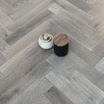 Smoked & Brushed Grey Oiled Oak Herringbone Flooring  450x90x15/4mm WHO1515