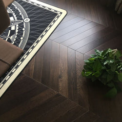 Coffee Stained & Lacquered Dark Oak Chevron SR1807