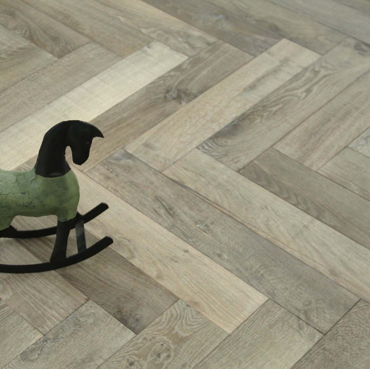 Medium Grey Bespoke Parquet Herringbone Flooring HO1814