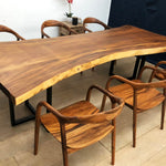 Rustic South American Walnut Slab Table 2530mm Length