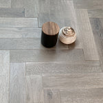 Smoked & Brushed Grey Oiled Oak Herringbone Flooring  450x90x15/4mm WHO1515