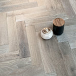 Smoked & Brushed Grey Oiled Oak Herringbone Flooring  450x90x15/4mm WHO1515