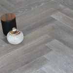 Smoked & Brushed Grey Oiled Oak Herringbone Flooring  450x90x15/4mm WHO1515