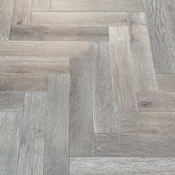 Grey Oiled Smoked & Brushed Oak Herringbone HO1815