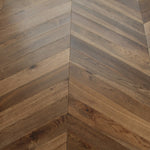 Double Smoked & UV Oiled Dark Chevron Flooring 600x90x18/4mm WSR1804