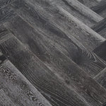 Black Stained & White Oiled Parquet Herringbone 900x150x14/3mm WHO1403