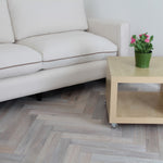 Oak Brushed & Smoked White Oiled Parquet Herringbone 600x90x18/4mm WHO1801